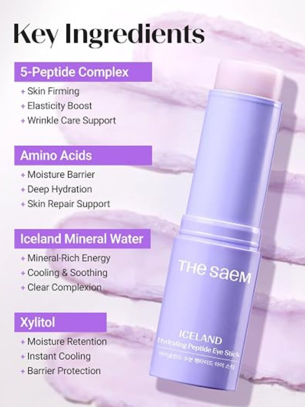 THESAEM Iceland Hydrating Peptide Eye Stick 0.38 oz - Elasticity, Cooling, Moist - Picture 2 of 3